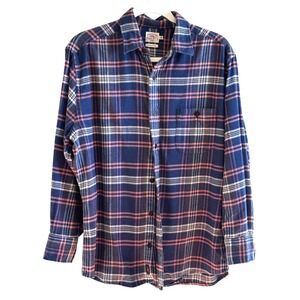 FAHERTY BRAND Men Organic Cotton Plaid Flannel Long Sleeve Shirt Size Medium